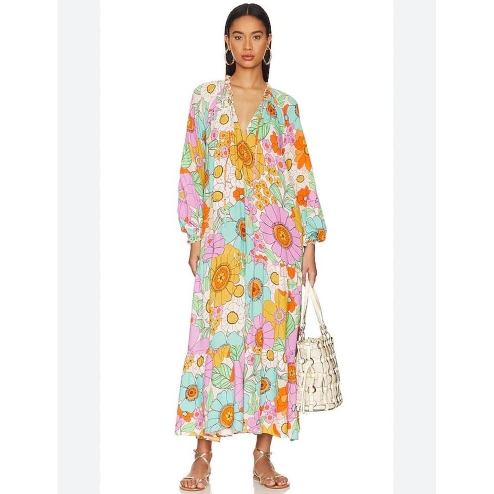 Show me your MUMU Birdie Maxi Dress in Flower Market SIZE M‎ EUC